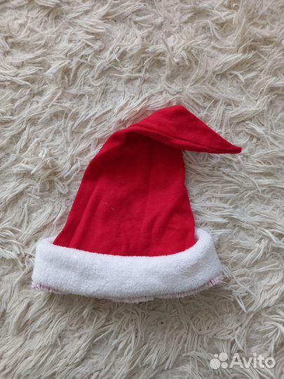 Новогодний колпачок для малышей 0-6 месяцев