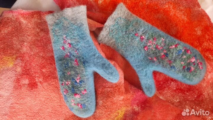 Варежки валяные (из шерсти)