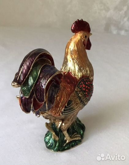 Шкатулка для украшений Петушок металл стразы