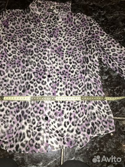 Блуза шифоновая лиловый леопард 46-48-50