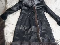 Пальто женское натуральное с чернобуркой