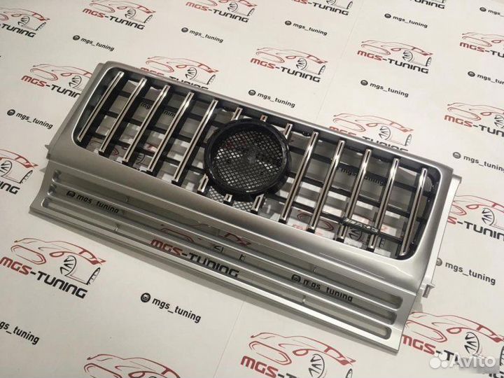 Решетка Мерседес G-Class GT Серая Б/З + AMG