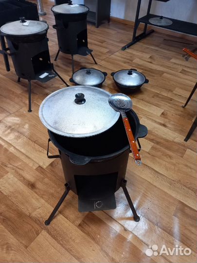 Комплект: печь под казан 10 л. + казан + шумовка