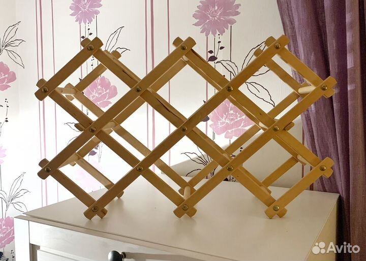 Деревянная полка для бутылок вина 10 шт стеллаж