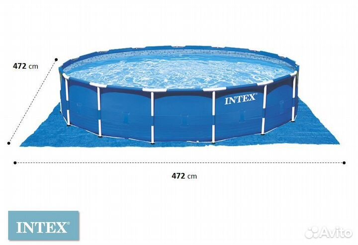 Подстилка под бассейн 472 х 472 см