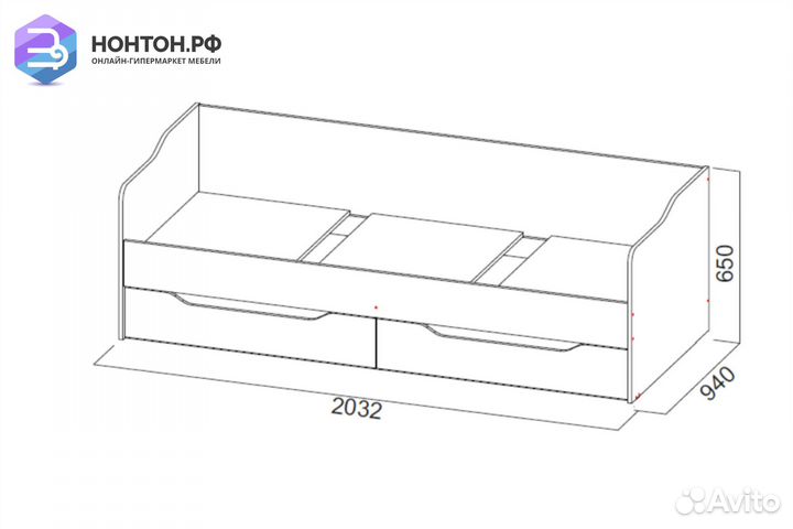 Кровать №1 дуб сонома