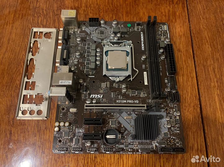 Материнская плата H310 с процессором i3-8100