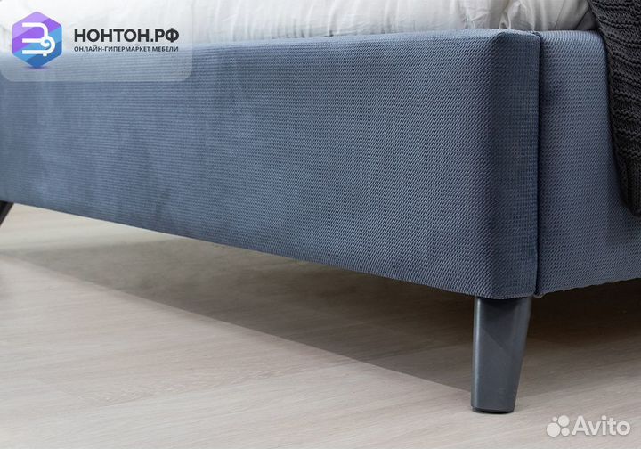 Кровать Мелисса серо-синяя