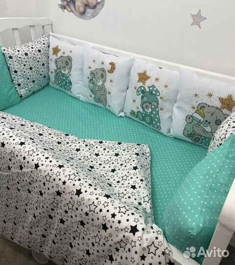 Детское постельное белье с бортиками