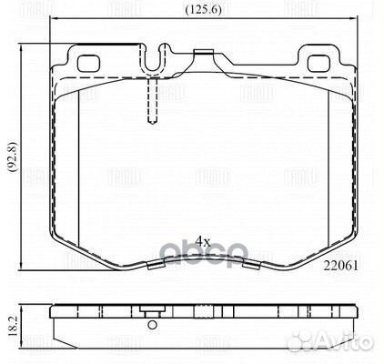 Колодки тормозные дисковые перед. т/с Brembo (в