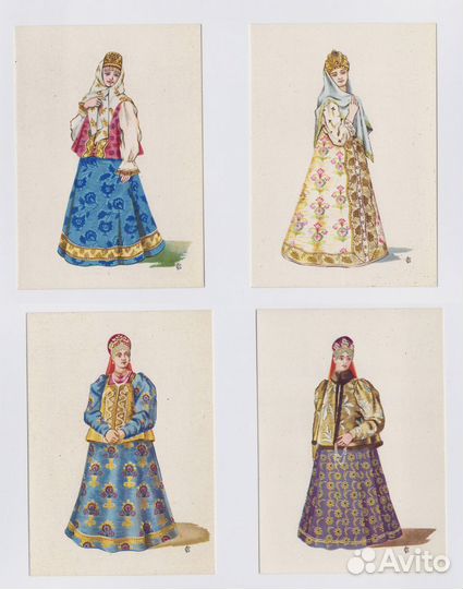 СССР набор Русская народная одежда 1957 Сорокин 12