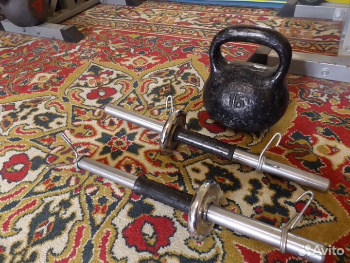 Продам гирю 16 кг,грифы гантельные 25мм,блины 31мм