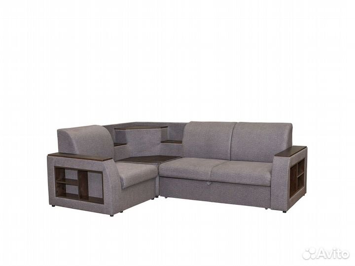 Диван угловой Сенатор simple 21 серый велюр