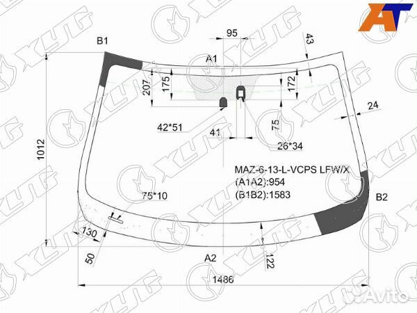 Стекло лобовое mazda mazda6