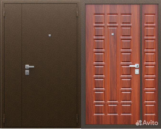 Входная стальная дверь двустворчатая