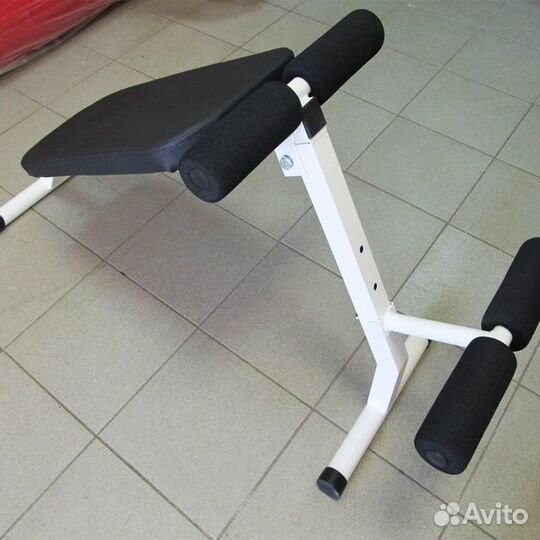 Скамья 2в1 пресс гиперэкстензия белая складная 250