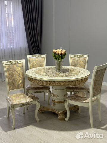 Стол Голд / Стулья Роза / Кухонный стол стулья
