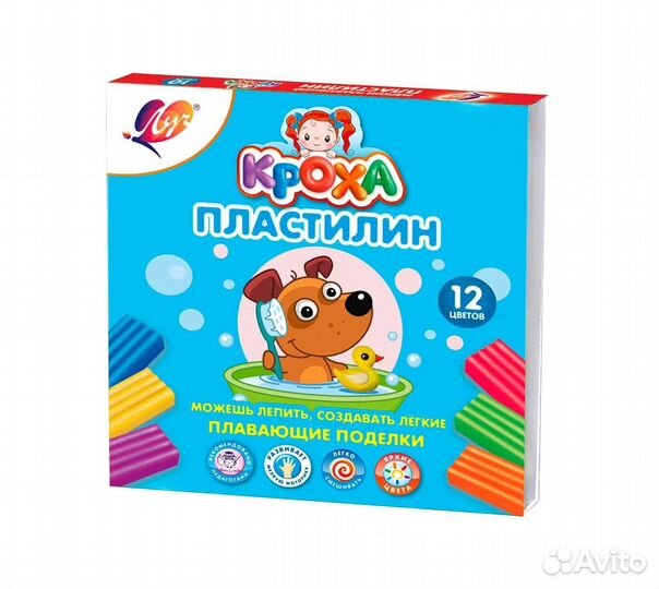 Пластилин плавающий 12цв 