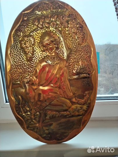 Чеканное панно медная СССР