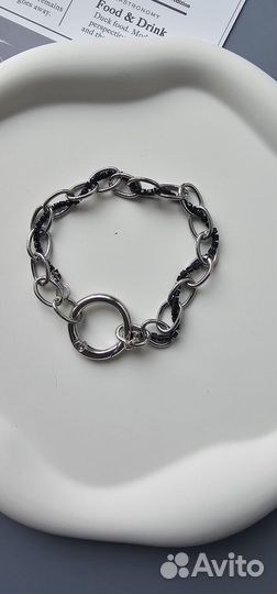 Цепь длинная с застёжкой и стразовой цепью