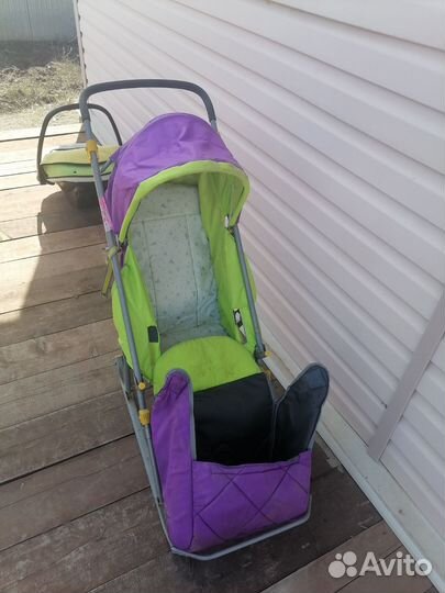 Детские зимние санки коляска