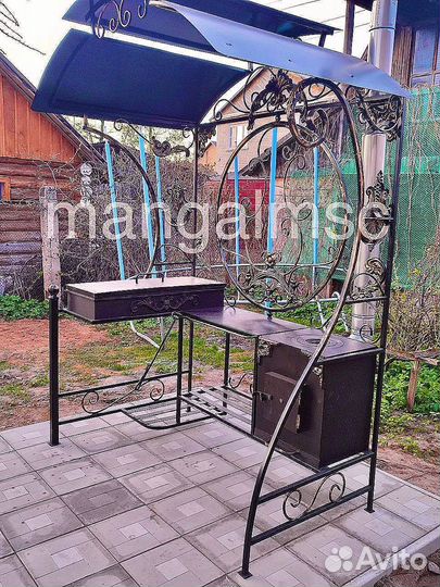 Мангал с печью под казан