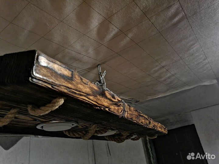 Люстра подвесная лофт из дерева