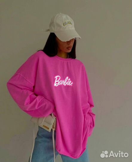 Лонгслив Barbie (барби) розовая Кофта с длинным