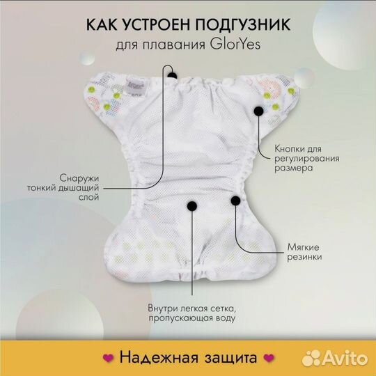 Многоразовый подгузник для плавания GlorYes