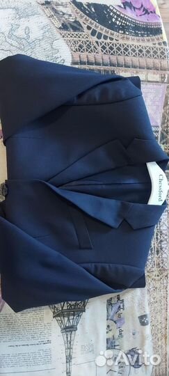 Школьный костюм 128 синий брюки пиджак