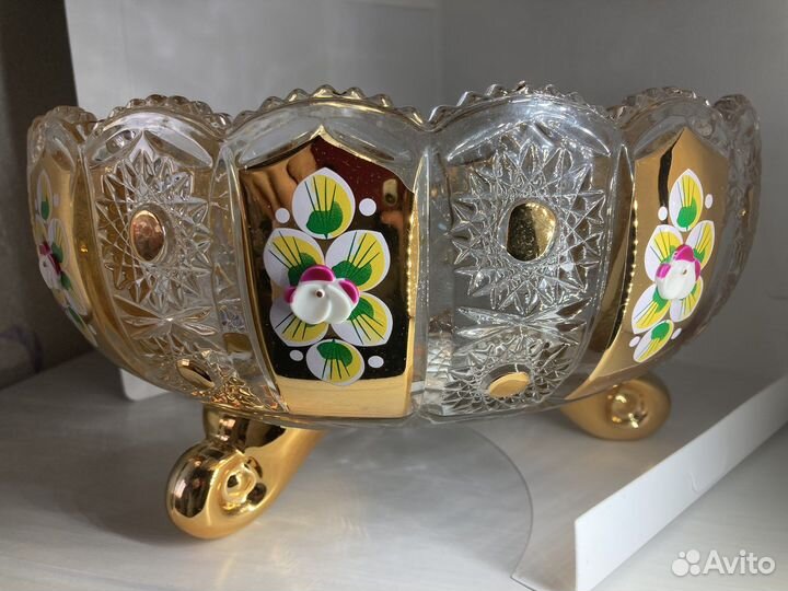 Салатник Богемия Кристал богемский хрусталь