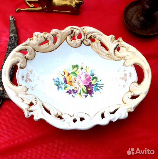 Блюдо антиквариат, 19 в. Германия