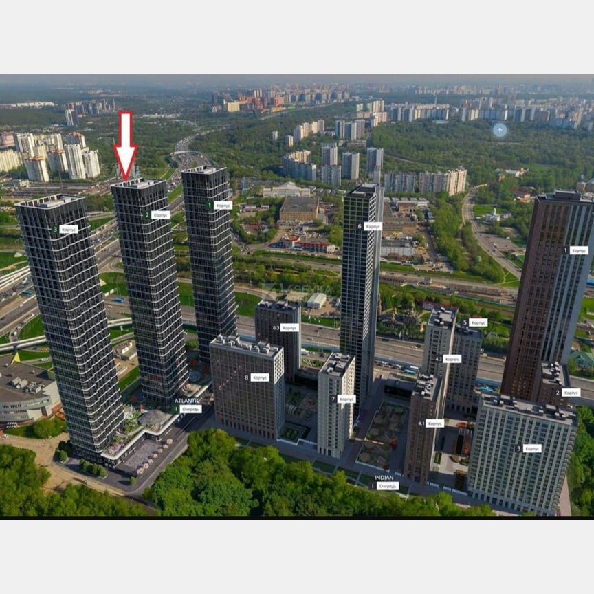 2-к. квартира, 56,6 м², 6/55 эт.