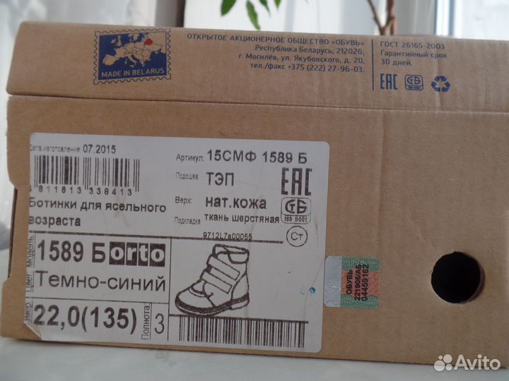 Ботинки демисезонные 22 размер для мальчика