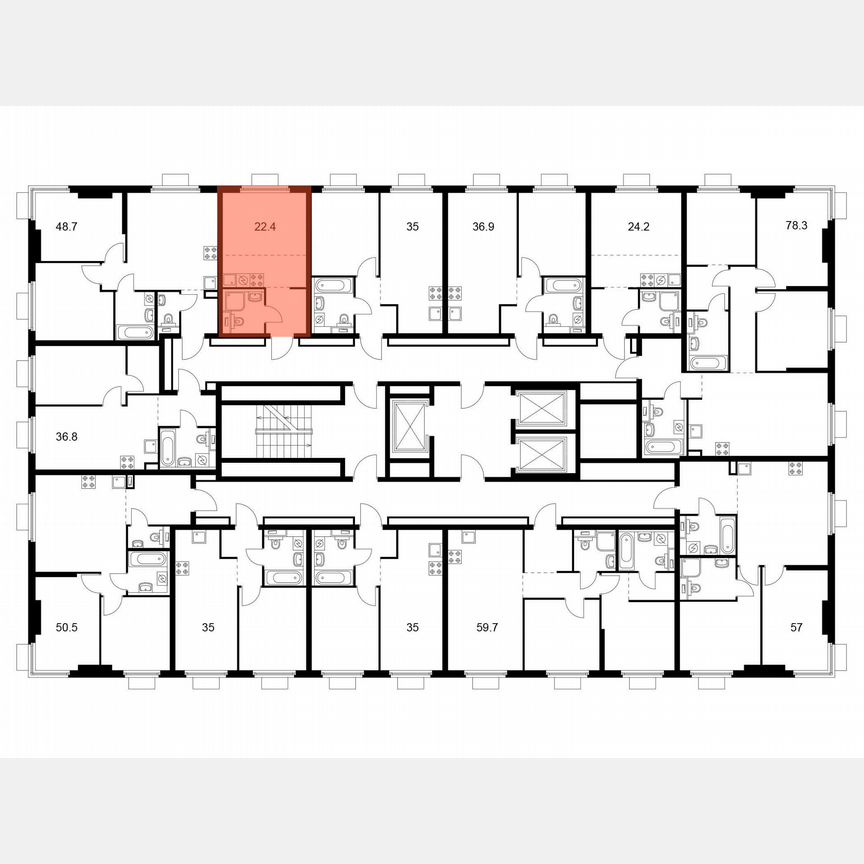 Квартира-студия, 21,8 м², 24/24 эт.
