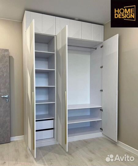 Шкаф распашной с фрезерованными фасадами