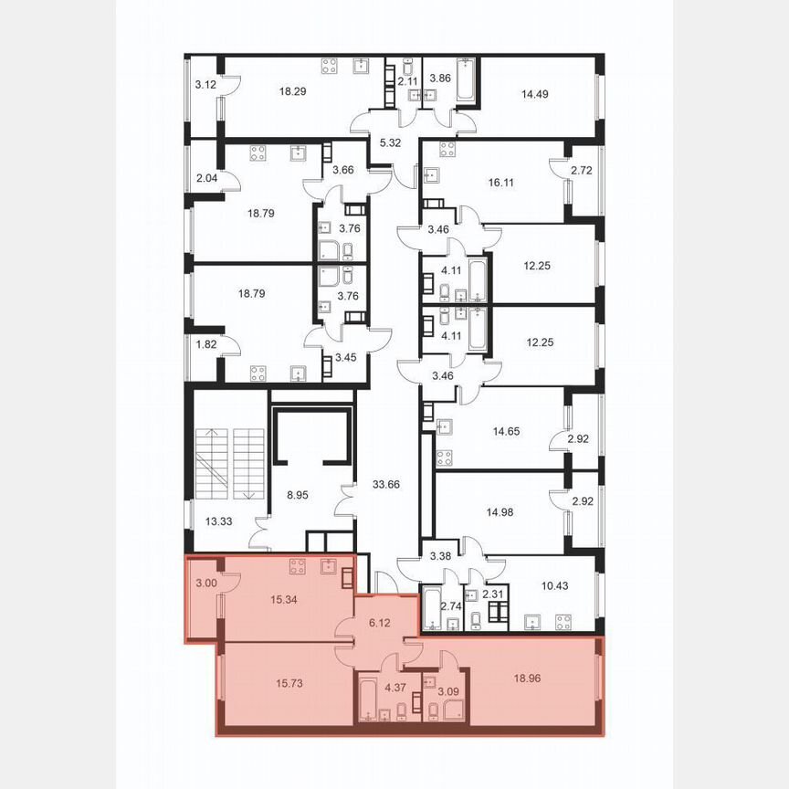2-к. квартира, 65,1 м², 4/9 эт.