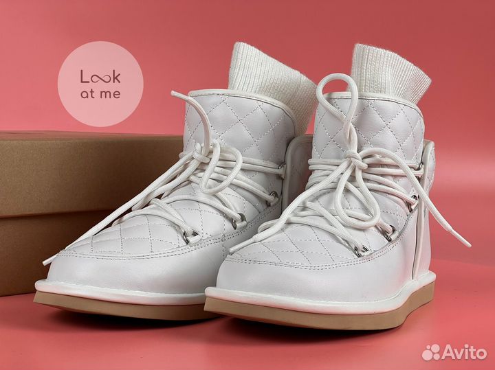 Угги женские ботинки Ugg Lodge Mini Leather White