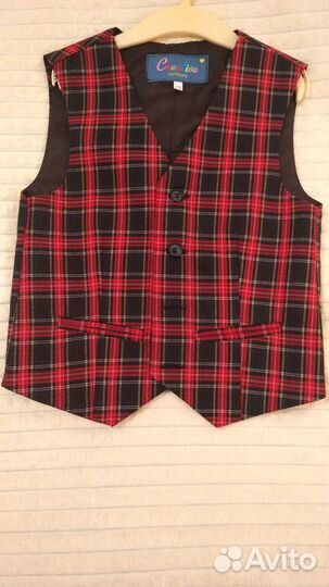 Жилетка шотландка для мальчика 128 р