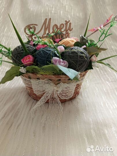 Букет из пряжи