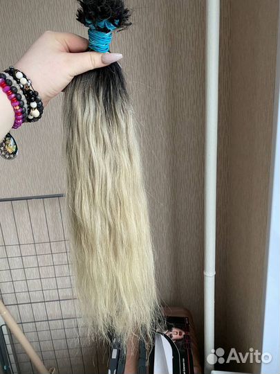 Блонд омбре 60 см холодный волна / прямые