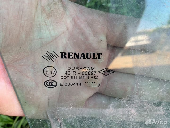 Стекло заднее правое renault fluence