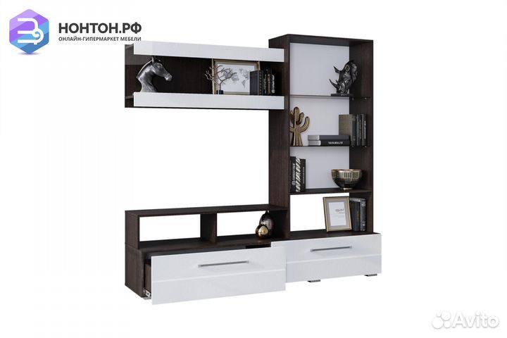 Центральная секция Милан венге / белый глянец