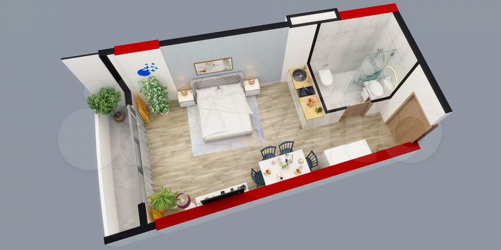 Квартира-студия, 35 м² (Грузия)