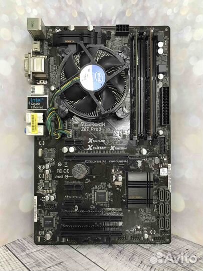 ASRock Z87 Pro3 + Celeron G1840 + 4Gb DDR3 + Кулер