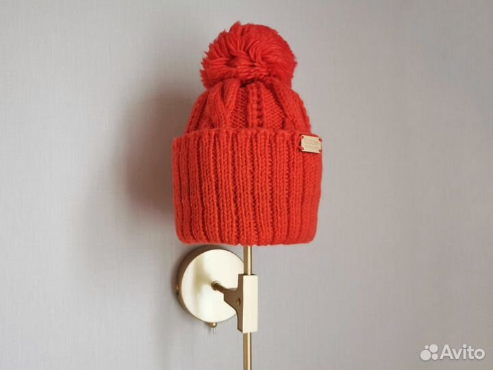 Комплект шапка и варежки оранжевые