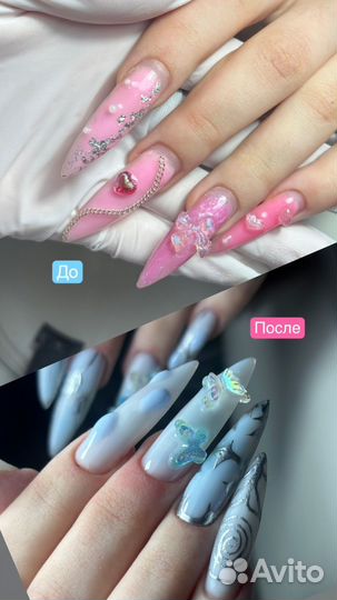 Маникюр гель лак наращивание ногтей