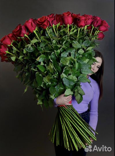 Метровые Голландские розы. Розы 100 см