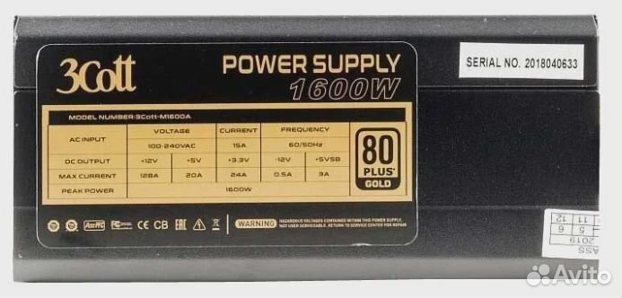 Блок питания 3Cott-M1600A (1600 Вт)