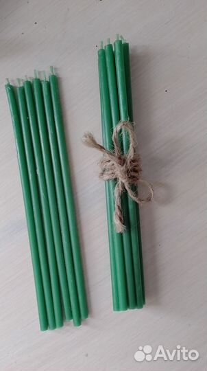 Свечи зелёные восковые